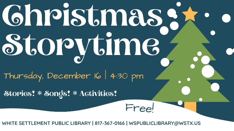 Christmas Storytime Dec 16 at 4:30 pm