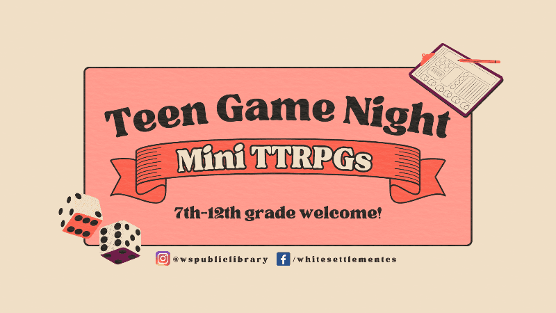Teen Game Night 9.9.2024
