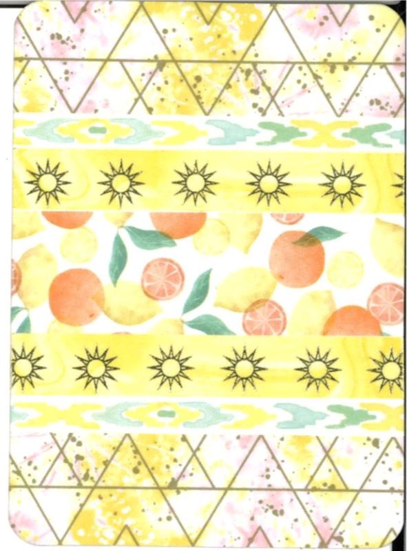 Decorative yellow tape on card