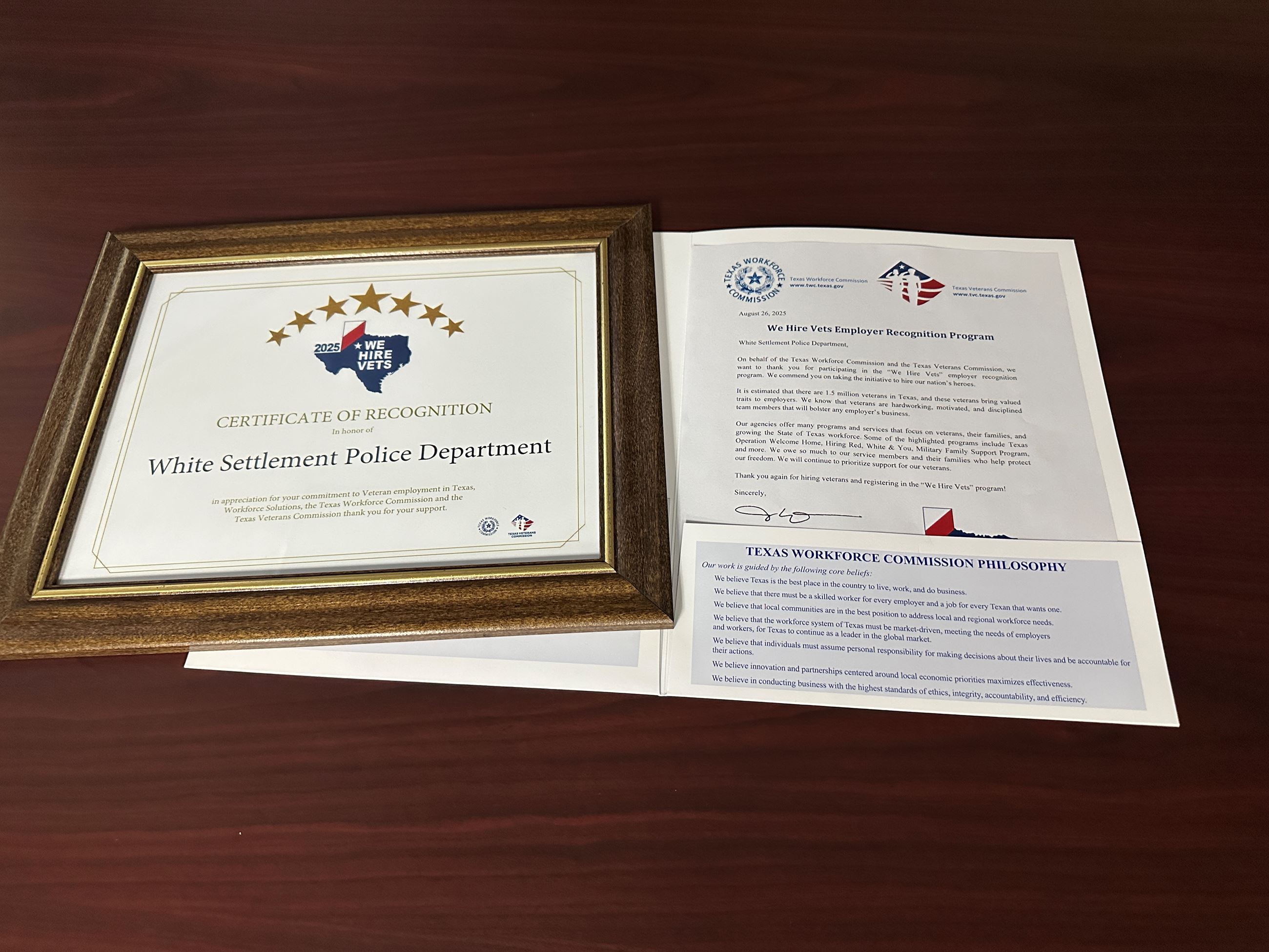 Texas Workforce Commission Certificate